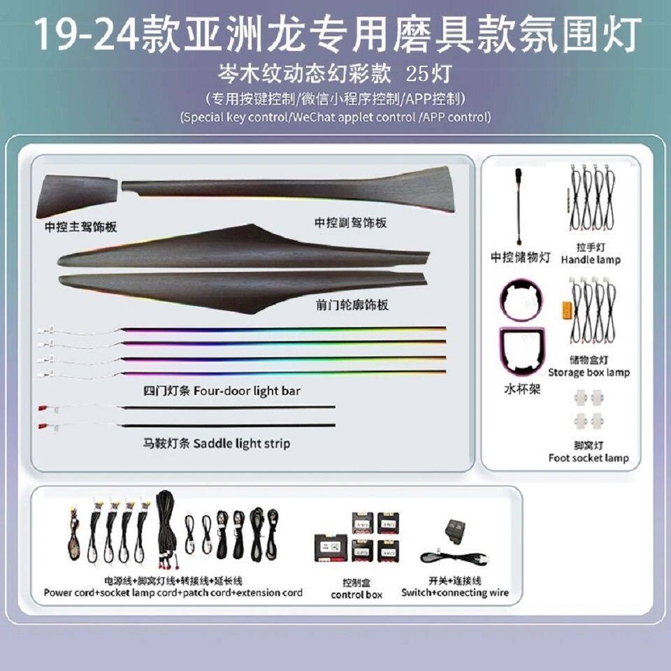 19-24丰田亚洲龙岑木纹款专用氛围灯炫彩256色幻彩动态迎宾氛围灯