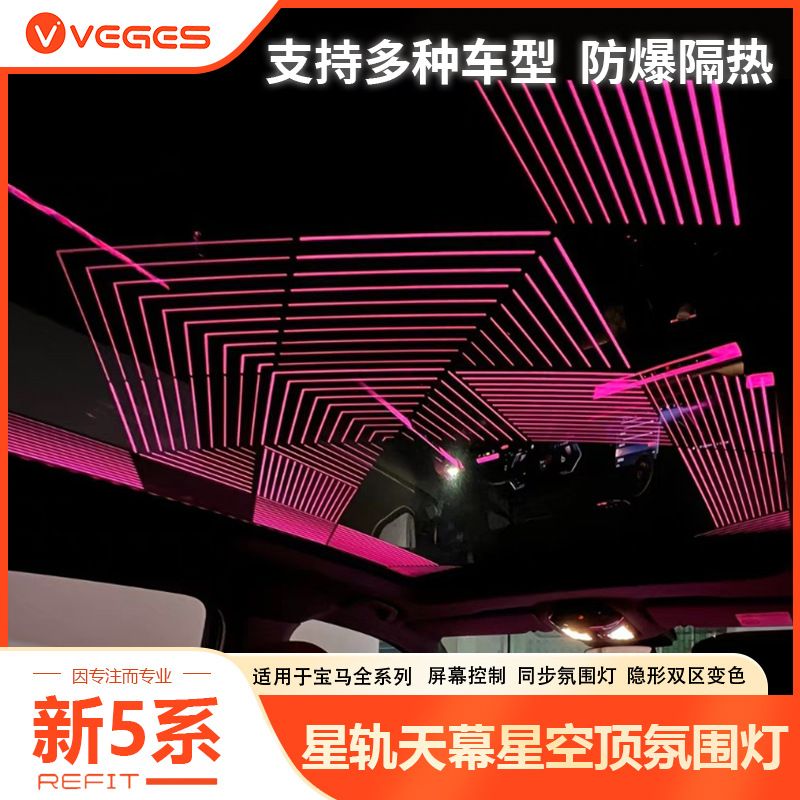 适用宝马24-25款5/7系星轨天幕新款G68/G70车顶天窗星空膜氛围灯