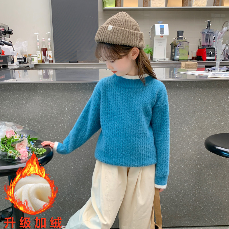 秋冬季女童针织套头毛衣