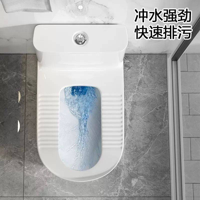 明装一体带弯免挖坑蹲便器马桶马桶改蹲便带水箱超薄蹲坑新型防臭