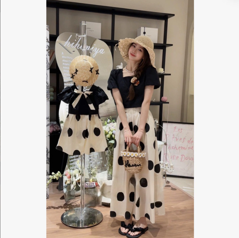 海边出游韩系亲子装套装泡泡袖方领波点女童阔腿裤裙裤母女套装夏,童装/婴儿装/亲子装,亲子装/亲子时装,淘宝优惠券,粉丝福利购,淘宝优惠卷