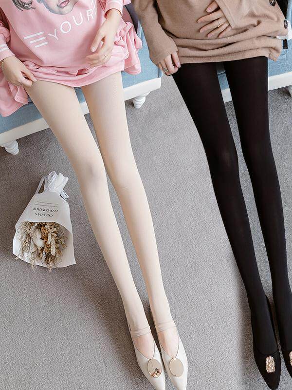 가을 겨울 산부인과 레깅스 가을 웨어 발 디딜 틈 없는 스타킹 살색 벨벳 및 두툼한 여성용 배 지지 팬티스타킹