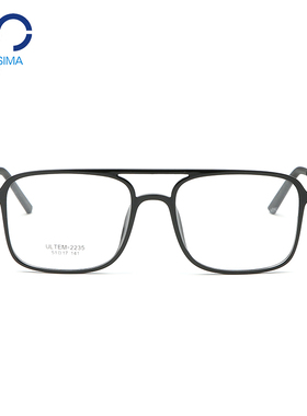 方形钨碳塑钢双梁眼镜框男女潮超轻舒适无鼻托平光近视眼镜架2235