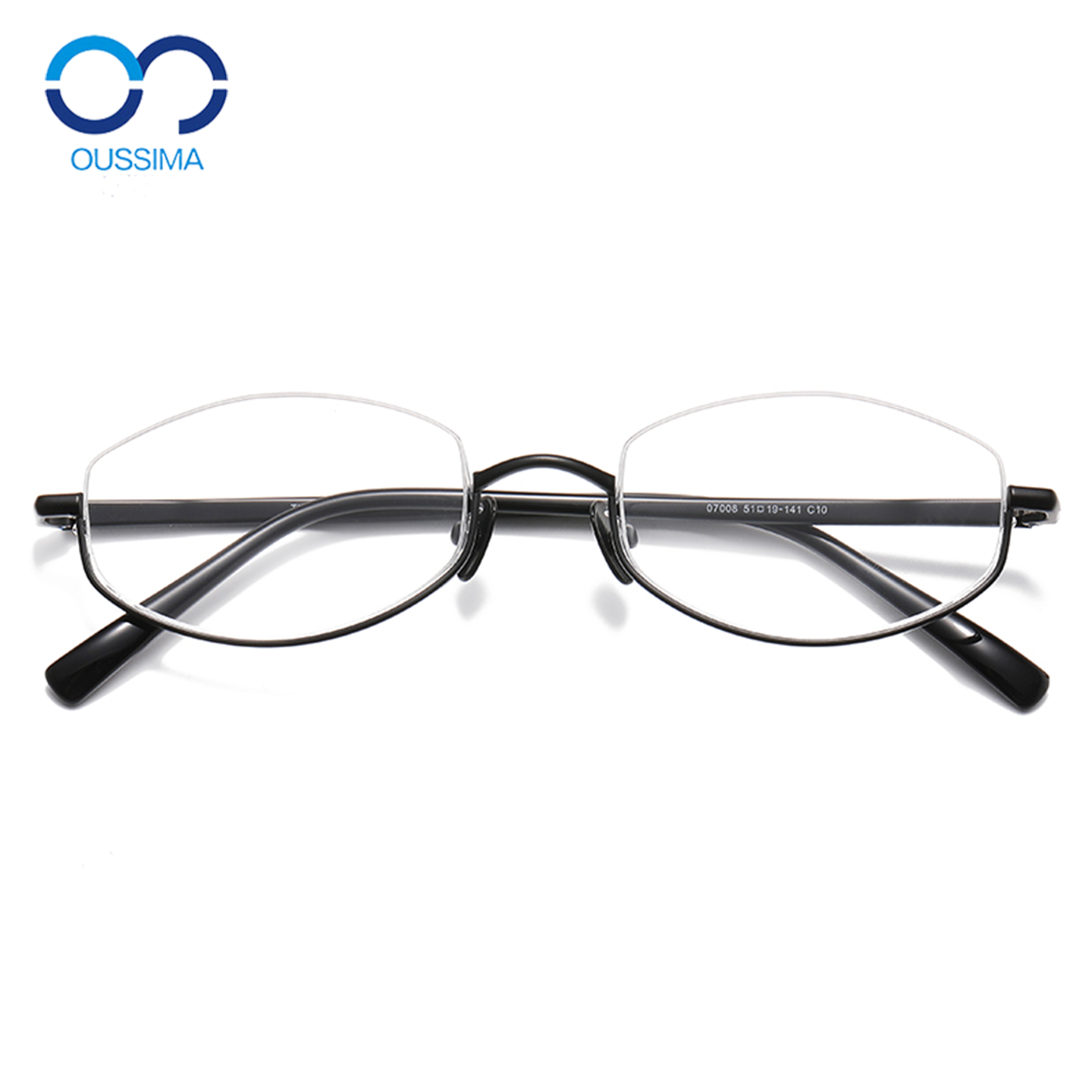 下半框钛男女个性倒半框近视镜