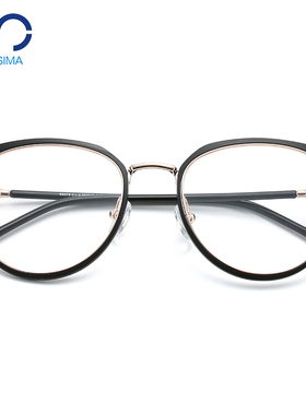 圆形框TR90近视眼镜网红素颜平光镜女款韩版时尚透明果冻色68070