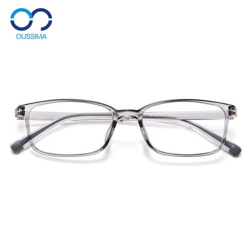 透明冷色系小方形框近视眼镜变色