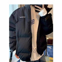 ADER ERROR黑色羽绒服女冬季加厚设计感小众白鸭绒情侣面包服