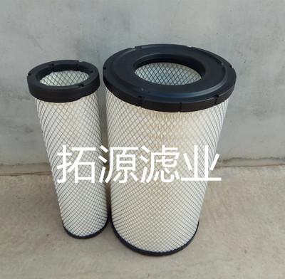 K2851空气滤芯适配五十铃三菱卡特沃尔沃罐车挖机AF25437空滤清器
