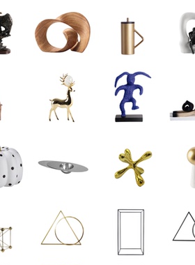 北欧现代轻奢几何方形摆件