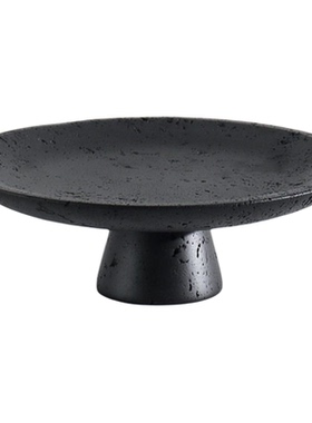 北欧轻奢黄洞石托盘收纳摆件