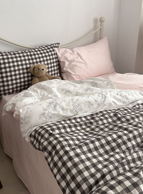 少女粉纯棉床上四件套全棉被套床单宿舍三件套学生小清新可爱床笠