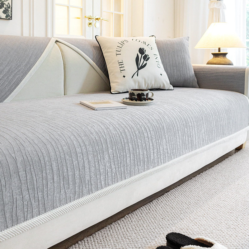 奶油风雪尼尔沙发垫2026新款盖布四季通用坐垫现代简约型沙发套子