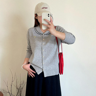 乃粒大码23726女装娃娃领减龄毛衣气质学院风上衣25冬胖mm针织衫