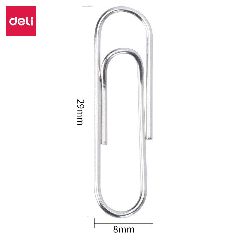 델리 종이 클립 사무용품 종이 클립 반환 바늘 바인딩 문구 니켈 도금 농축 1000 개 무료 배송
