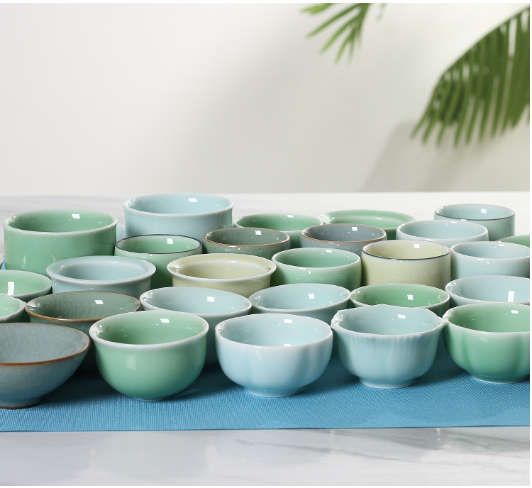 龙泉青瓷主人杯单杯盏斗笠杯陶瓷