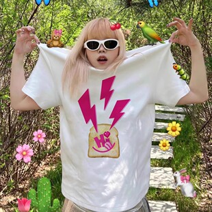 美式夏季纯棉短袖t恤女2026新款爆款设计感小众显瘦半袖宽松上衣