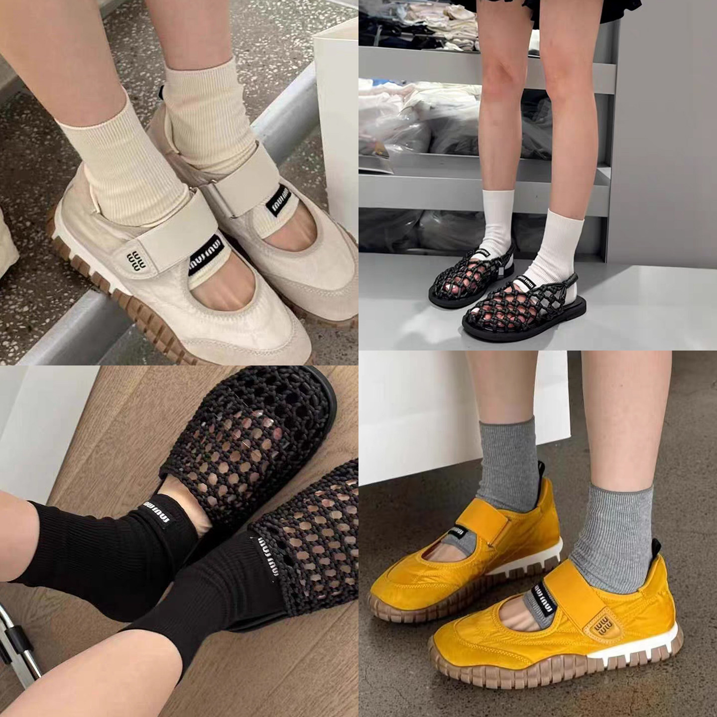 M标春夏踩脚中筒露趾袜ins潮流