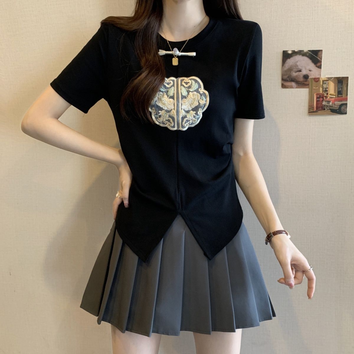 新中式风短袖t恤女夏季