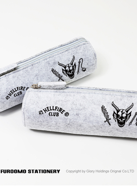 怪奇物语地狱火俱乐部StrangerThings周边学生毛毡文具笔袋收纳包