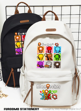 Alan Becker 火柴人动画周边 AB柴五色组游戏同人双肩包 背包书包