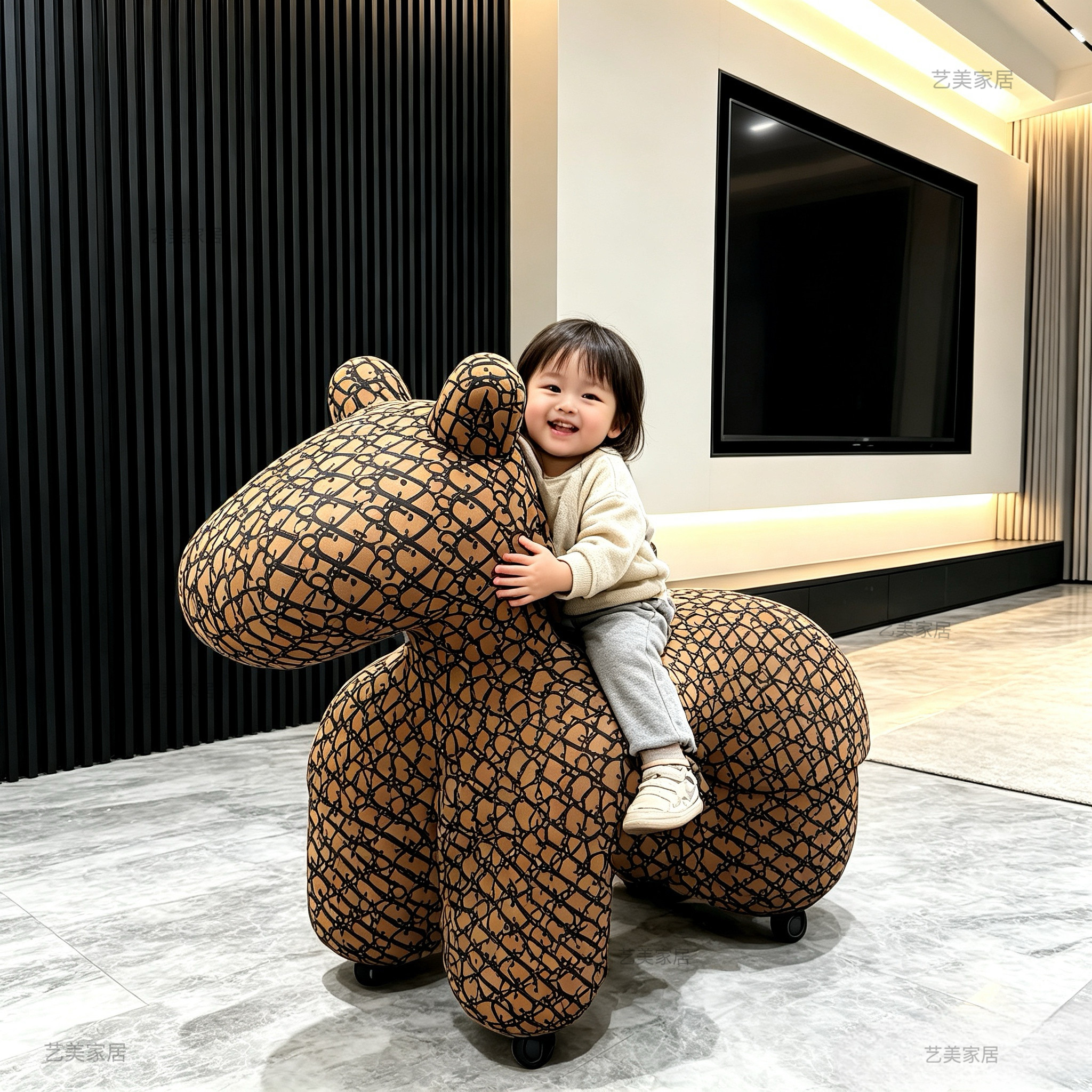 小马椅轻奢风高级创意矮凳板凳椅子沙发椅客厅网红装饰摆件休闲椅