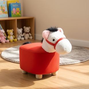 网红小马椅小凳子创意卡通动物型客厅板凳换鞋凳摆件儿童坐椅矮凳