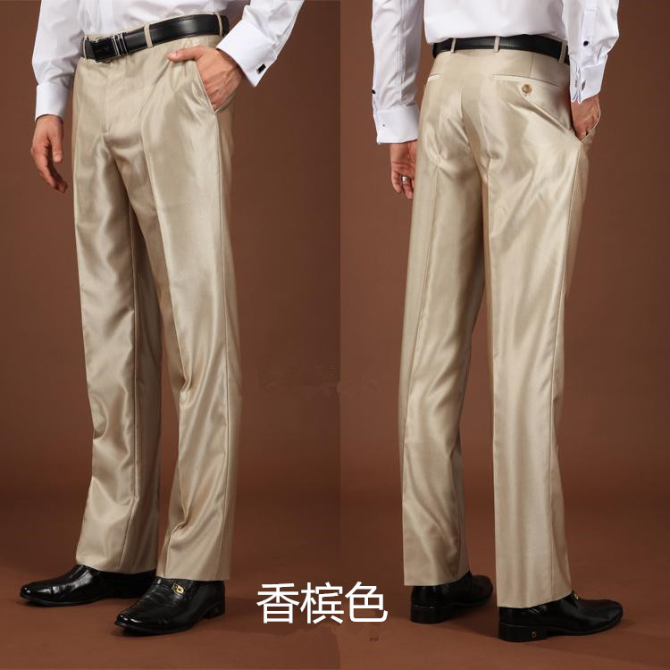 男士秋季西裤青年商务休闲西装中年爸爸香槟色长裤子免烫直筒韩版在类目 男装, 西裤中 - 来自Buy2taobao.com提供专业的淘宝代购服务