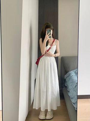 白色吊带连衣裙子女夏季2024新款小个子显瘦温柔法式初恋夏装长裙