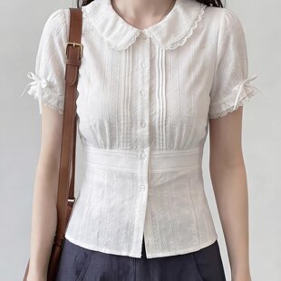 女初夏2026新款 设计高级感轻奢减龄洋气上衣 小资独特漂亮衬衫 法式