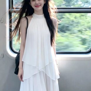 初夏季 淡人高知穿搭白色背心半身裙两件套 独特漂亮绝美一整套女装