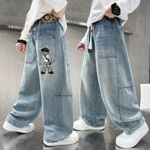 子痞帅男孩宽松休闲长裤 2026新款 中大童裤 牛仔裤 直筒潮 男童春秋款