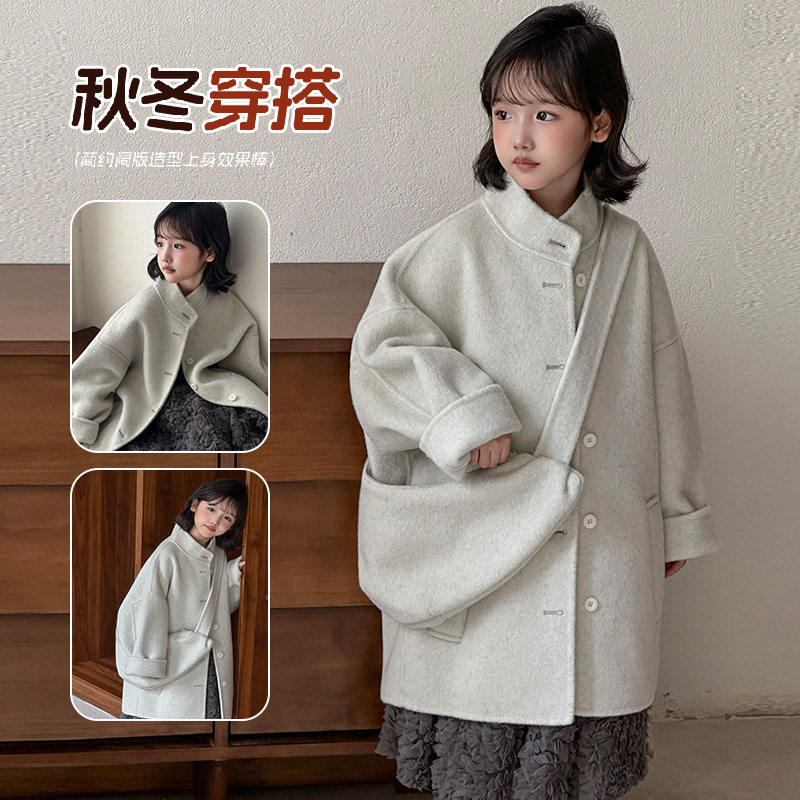 儿童双面羊绒大衣2026秋冬新款女童高端轻奢中长款小个子呢子外套