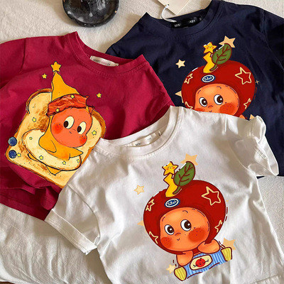 中小童夏季百搭短袖T恤卡通上衣