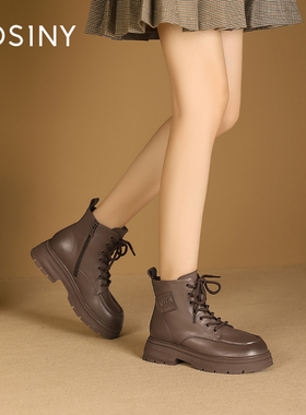 卓诗尼商场同款马丁靴2023年新款秋冬季短靴女款专柜号371S69255