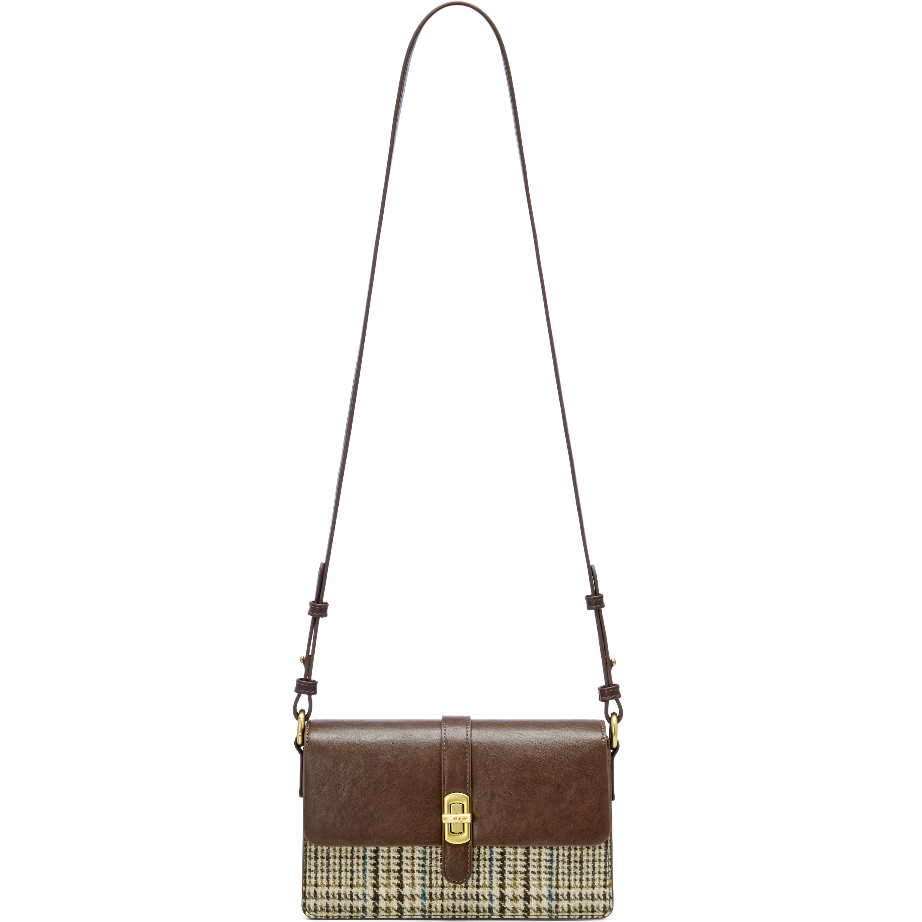 卓诗尼轻奢千鸟格小方包