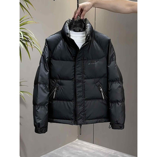 立领外套时尚 修身 青年百搭加厚保暖白鸭绒外套 羽绒服男士 2025冬季