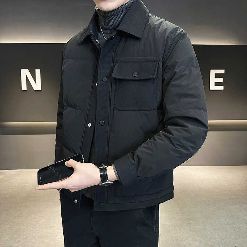 轻薄日常菱格翻领90白鸭绒单件