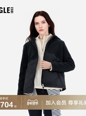 AIGLE艾高Polartec300加厚保暖防风锁温全拉链抓绒休闲上衣女外套