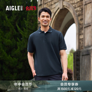 POLO衫 AIGLE艾高夏季 环保面料户外休闲短袖 男士 T恤上衣 款