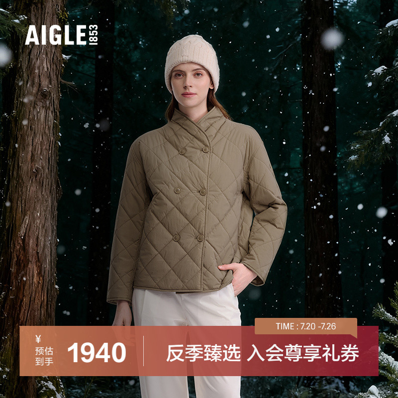 AIGLE女士棉服防泼水保暖棉外套