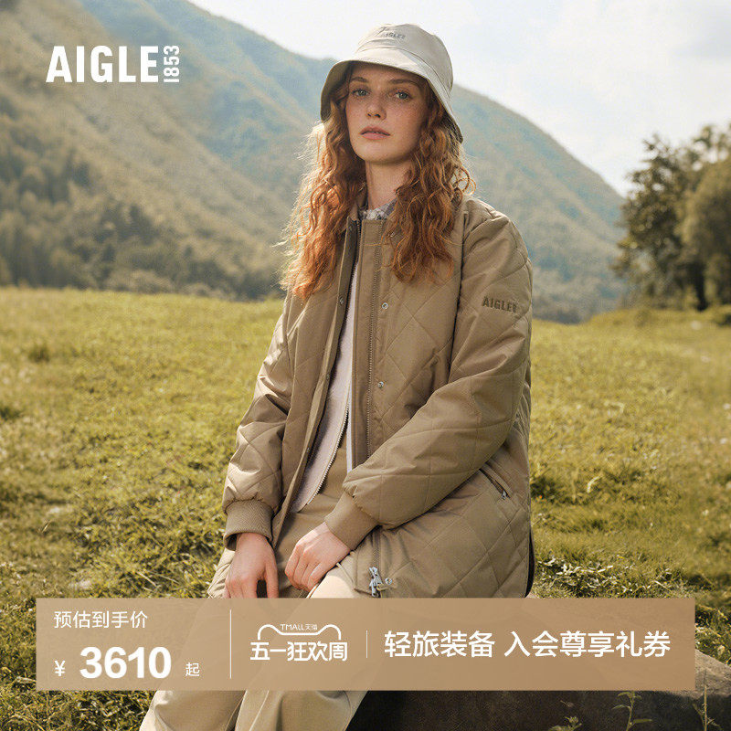 AIGLE艾高女士棉服棉外套PERTEX轻量防水冬季保暖棉袄棉衣BL34