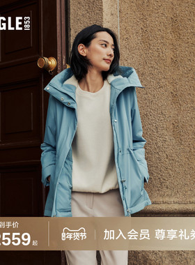 AIGLE艾高秋冬款MTD防风防雨透汽户外休闲上衣鱼尾款棉服女士外套