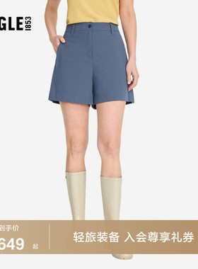 AIGLE艾高WR防泼水凉感UPF50+防晒运动速干短户外休闲裤子女