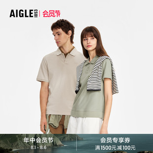夏季 AIGLE艾高速干短袖 新品 T恤上衣 吸湿排汗凉感POLO衫 情侣款