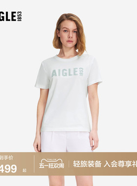AIGLE艾高女士短袖T恤速干防紫外线户外休闲上衣百搭经典款BZ63