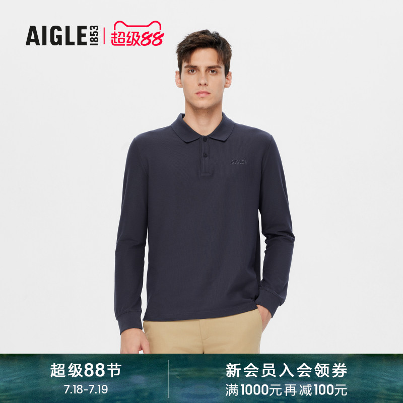AIGLE男士早秋新品长袖POLOT恤