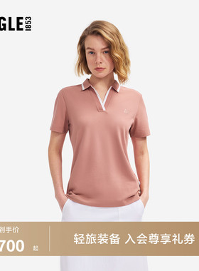 AIGLE艾高女士短袖T恤速干凉感polo衫户外休闲上衣经典春款BZ67