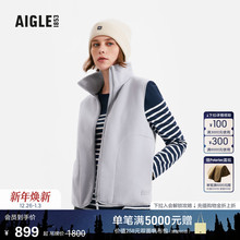 AIGLE艾高女士抓绒马甲polartec300户外保暖无袖外套透汽耐穿上衣