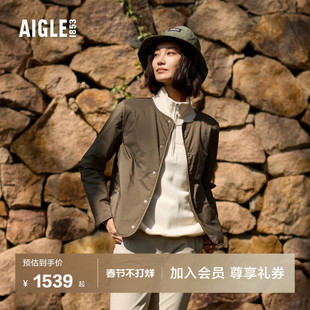 AIGLE艾高女士棉服外套秋冬季防泼水速干吸湿排汗户外休闲棉衣