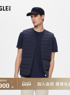 AIGLE艾高男士棉马甲背心防泼水无袖外套户外休闲时尚保暖上衣